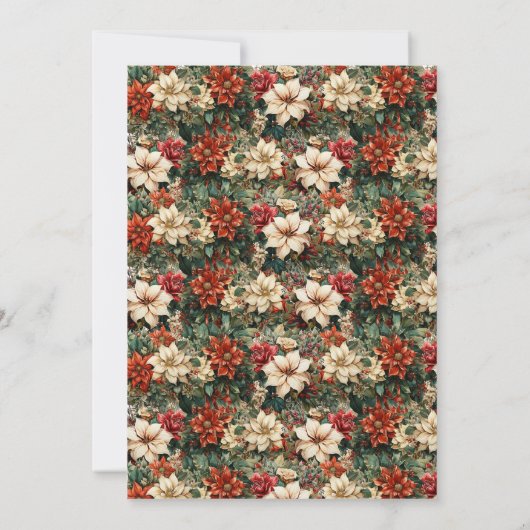 Rustikales Grün und goldfarbener, eleganter Weihna Einladung (Rückseite)