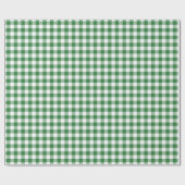 Rustikales Grün- und Weiß-Gingham-Muster Geschenkpapier (Flach)