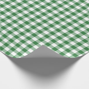Rustikales Grün- und Weiß-Gingham-Muster Geschenkpapier