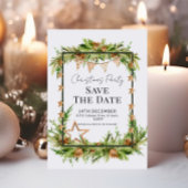 Rustikales Grün Weihnachtsfest Party Save the Date Einladung