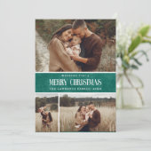 Rustikales Grün Winter Weihnachten 3 FotoCollage (Stehend Vorderseite)