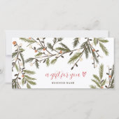 Rustikales Grün Winterurlaub Weihnachtslogo (Vorderseite)