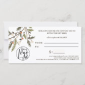 Rustikales Grün Winterurlaub Weihnachtslogo (Rückseite)