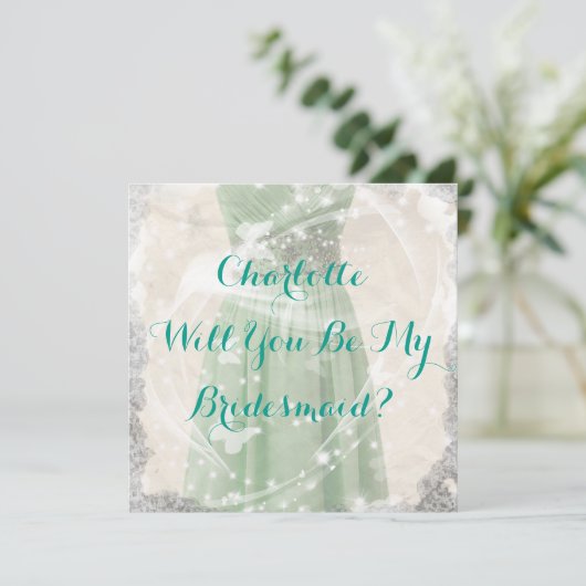 Rustikales Grün wird meine Einladung sein (Stehend Vorderseite)