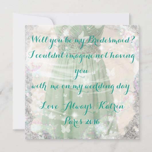 Rustikales Grün wird meine Einladung sein (Rückseite)