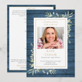 Rustikales Grünbeerdigungsprogramm Einladung (Vorne/Hinten)