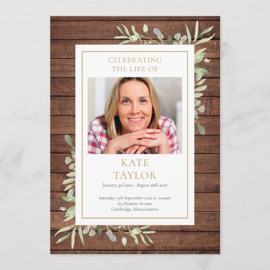 Rustikales Grünbeerdigungsprogramm Programm (Vorderseite)