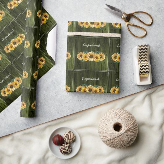 Rustikales Grünblütenpapier Geschenkpapier (Basteln)