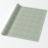 Rustikales Grünbuch Gingham Holiday Wrapping Geschenkpapier (Ungerollt)