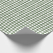 Rustikales Grünbuch Gingham Holiday Wrapping Geschenkpapier (Ecke)