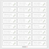 Rustikales Grüne Hochzeitsgast-Label Aufkleber (Blatt)