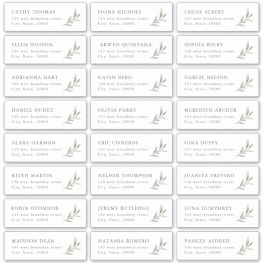 Rustikales Grüne Hochzeitsgast-Label Aufkleber (Vorderseite)