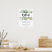rustikales Grüne Hochzeitsplakat Poster (Küche)