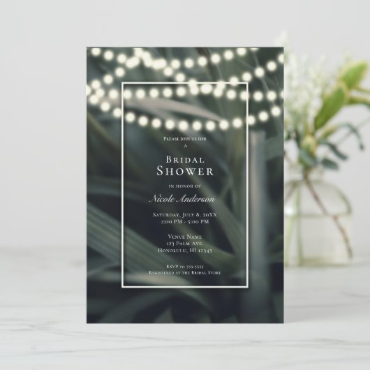 Rustikales Grüner Frühling Gras & Lights Süß 16 Einladung (Stehend Vorderseite)