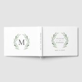 Rustikales Grüner Kranz Einfache Hochzeit Gästebuch (Voll)