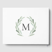 Rustikales Grüner Kranz Einfache Hochzeit Gästebuch (Rückseite)