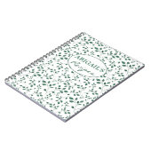 Rustikales grünes Aquarell-Laub-Muster-Notizbuch Notizblock (Linke Seite)