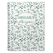 Rustikales grünes Aquarell-Laub-Muster-Notizbuch Notizblock (Vorderseite)