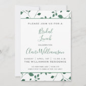 Rustikales Grünes Aquarellblatt | Bridal Lunch Einladung (Vorderseite)