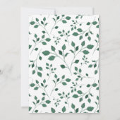 Rustikales Grünes Aquarellblatt | Bridal Lunch Einladung (Rückseite)