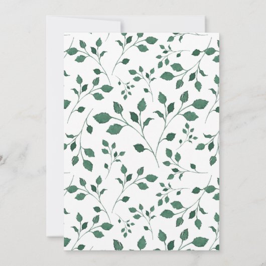 Rustikales Grünes Aquarellblatt | Bridal Lunch Einladung (Rückseite)