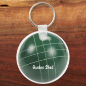 Rustikales grünes Baskenball realistisches Design Schlüsselanhänger (Vorderseite)