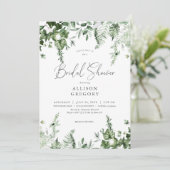 Rustikales grünes Brautparty Einladung (Stehend Vorderseite)