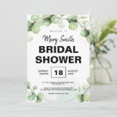 Rustikales grünes Brautparty Hochzeit Einladung (Stehend Vorderseite)