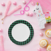 Rustikales grünes Buffalo Kariert Pappteller (Party)