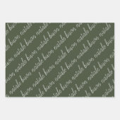 Rustikales grünes Buon Natale Ferienhaus Geschenkpapier Set (Vorderseite 2)