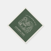 Rustikales grünes Camp Bachelorette Serviette (Ecke)