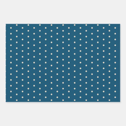 Rustikales grünes Creme Polka Punkte und Streifen Geschenkpapier Set (Vorderseite 2)