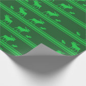 Rustikales grünes Elch-Packpapier Geschenkpapier (Ecke)