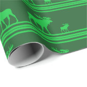 Rustikales grünes Elch-Packpapier Geschenkpapier (Rolleneckpunkt)