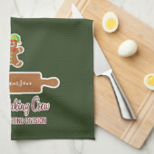 Rustikales Grünes Familienurlaub Mit Monogramm Bac Geschirrtuch (Viertel Falte)