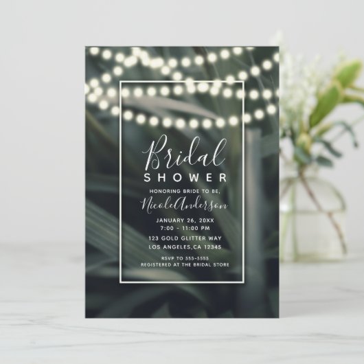 Rustikales Grünes Frühling Brautparty Einladung (Stehend Vorderseite)