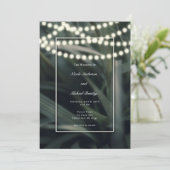 Rustikales Grünes Frühling Gras Blätter & Lights H Einladung (Stehend Vorderseite)