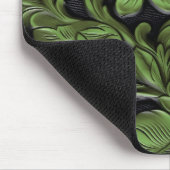 Rüstikales grünes getriebenes Leder Mousepad (Ecke)