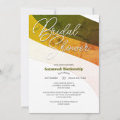 Rustikales Grünes Gold Creme Horizontal Streams Einladung (Vorderseite)
