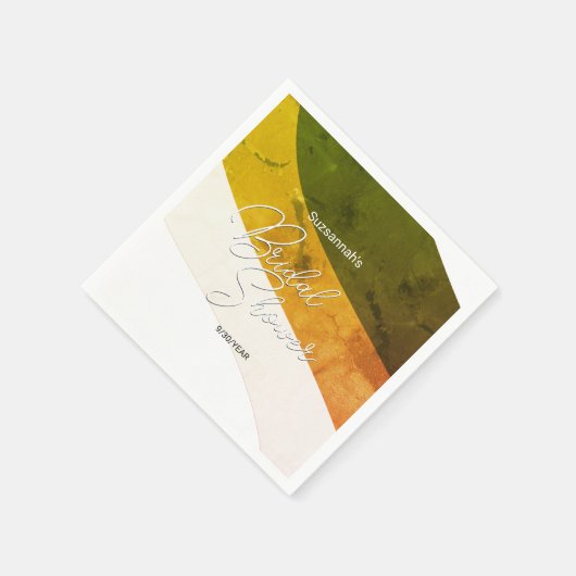 Rustikales Grünes Gold Creme Horizontal Streams Serviette (Ecke)