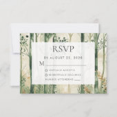 Rustikales, grünes Goldwald RSVP Karte (Vorderseite)
