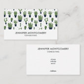 Rustikales Grünes Kaktus-Wüstenmuster Visitenkarte (Vorne/Hinten)