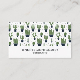 Rustikales Grünes Kaktus-Wüstenmuster Visitenkarte