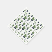 Rustikales grünes Kaktusmuster der Wüste Serviette (Ecke)