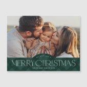 Rustikales grünes Kariertes Foto Weihnachten Magne Magnetkarte (Vorderseite)