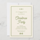 Rustikales grünes Kariertes Weihnachtsfest Party Einladung (Vorderseite)
