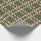 Rustikales grünes Kariertes Weihnachtswackelpapier Geschenkpapier (Ecke)