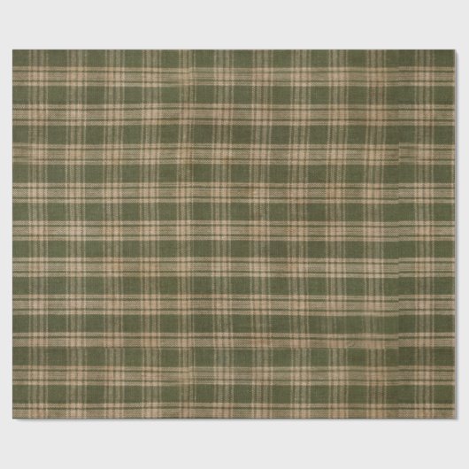 Rustikales Grünes Land, Kariert Geschenkpapier (Flach)