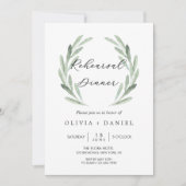 Rustikales grünes olivgrüne einladung (Vorderseite)