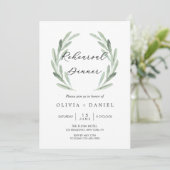 Rustikales grünes olivgrüne einladung (Stehend Vorderseite)